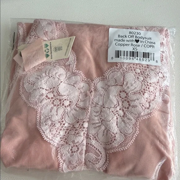 Revolve We Are HAH Back Off Bodysuit Copper Rose New with Tags Pink Lace Body - Picture 5 of 5